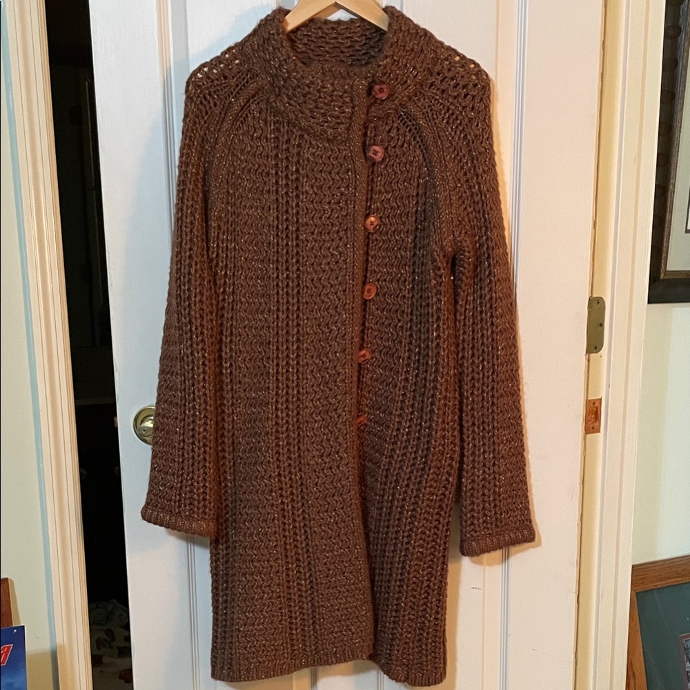 Vintage The Limited Brown Chunky Knit Longline Cardigan
